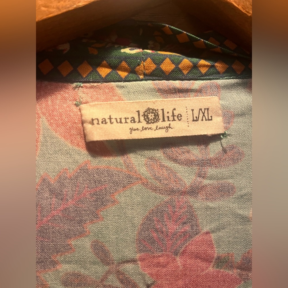 NATURAL LIFE BOHO FLORAL OPEN KIMONO WHIMSY GRUNGE DUSTER ROBE - Picture 5 of 10